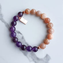 Load image into Gallery viewer, AMETHYST + PEACH MOONSTONE