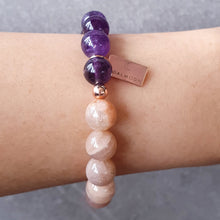 Load image into Gallery viewer, AMETHYST + PEACH MOONSTONE