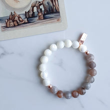 Load image into Gallery viewer, BLACK MOONSTONE + MOTHER OF PEARL