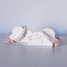 Load image into Gallery viewer, ROSE QUARTZ + AURA CRACKLE QUARTZ
