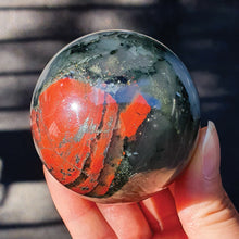 Load image into Gallery viewer, AFRICAN BLOODSTONE WITH PYRITE SPHERE