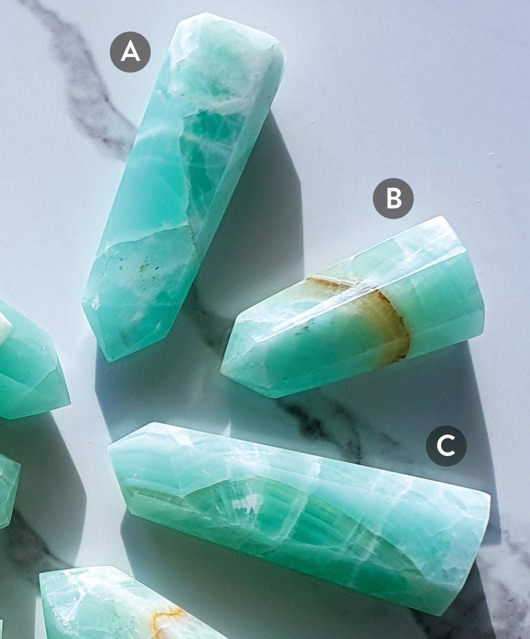 SEA FOAM GREEN CALCITE TOWERS